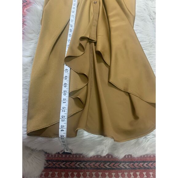 Mable Midi Dress Short Sleeve Button Down Tie Waist Size Medium - Picture 6 of 8